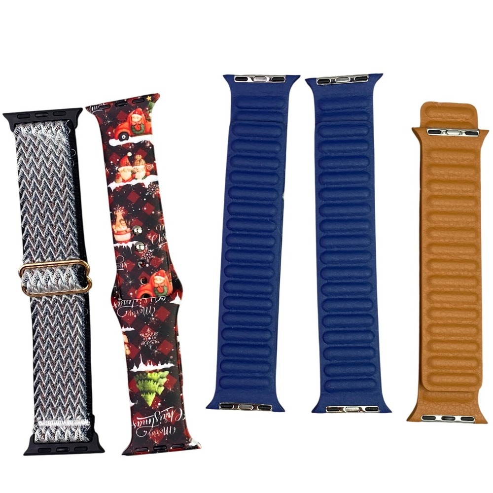 Lot of‎ 5 Watch Bands 38/40/41mm Magnetic Christmas Silicone NEW